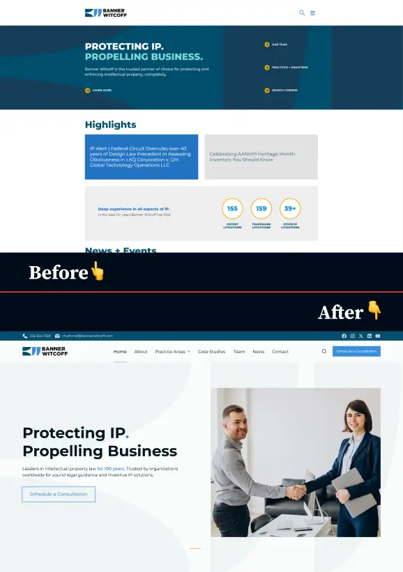 Banner Witcoff Law Firm before After